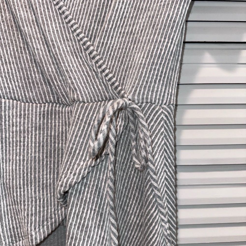 Caution To The Wind Gray Ribbed Top - Picture 2 of 7